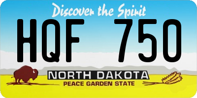 ND license plate HQF750
