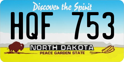 ND license plate HQF753