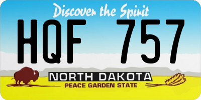 ND license plate HQF757