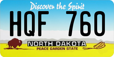 ND license plate HQF760