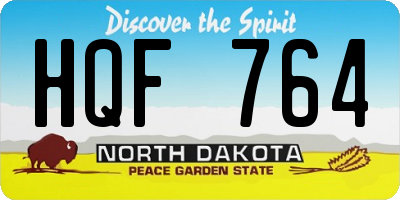 ND license plate HQF764
