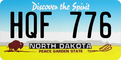 ND license plate HQF776