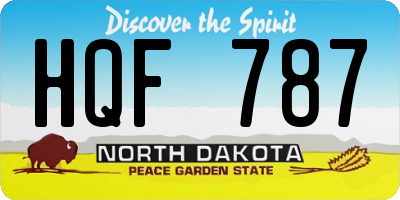 ND license plate HQF787