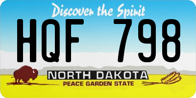 ND license plate HQF798