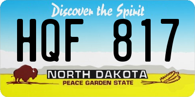 ND license plate HQF817