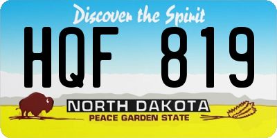 ND license plate HQF819