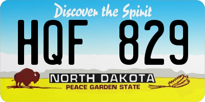 ND license plate HQF829