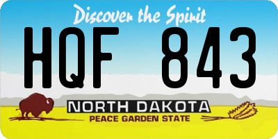 ND license plate HQF843