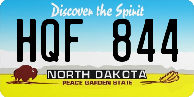 ND license plate HQF844