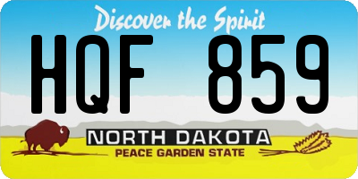 ND license plate HQF859