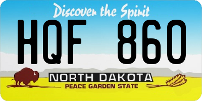 ND license plate HQF860