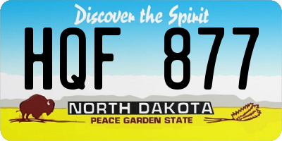 ND license plate HQF877