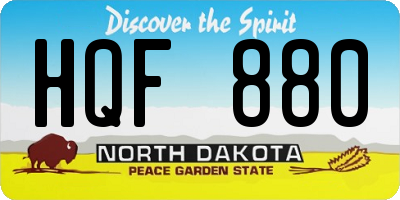 ND license plate HQF880