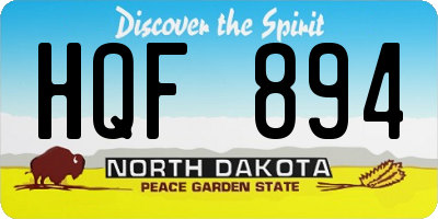ND license plate HQF894