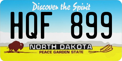 ND license plate HQF899