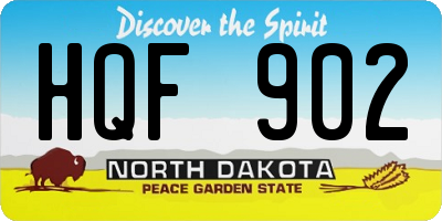 ND license plate HQF902