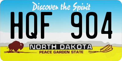 ND license plate HQF904