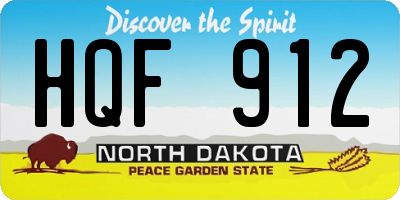 ND license plate HQF912