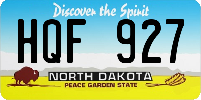 ND license plate HQF927