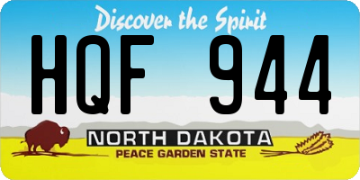 ND license plate HQF944