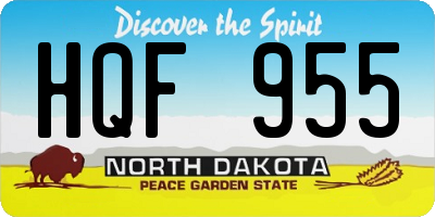 ND license plate HQF955