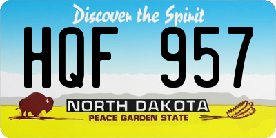 ND license plate HQF957