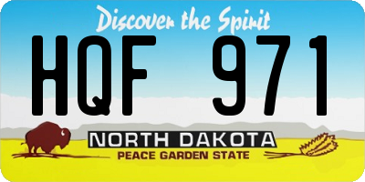 ND license plate HQF971