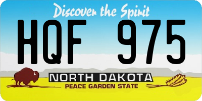 ND license plate HQF975