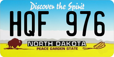 ND license plate HQF976