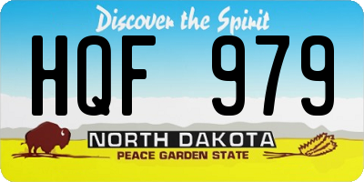 ND license plate HQF979