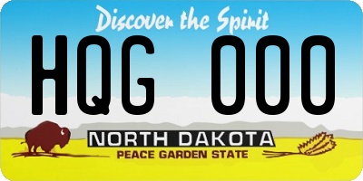 ND license plate HQG000