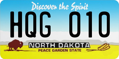 ND license plate HQG010