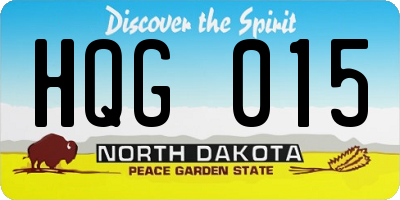 ND license plate HQG015
