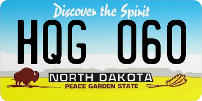 ND license plate HQG060