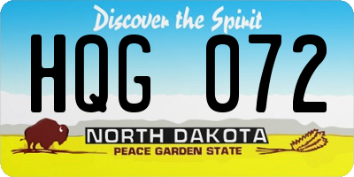 ND license plate HQG072