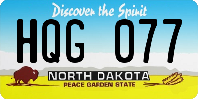 ND license plate HQG077