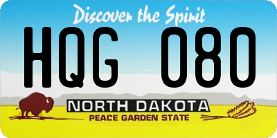 ND license plate HQG080