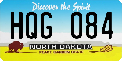 ND license plate HQG084