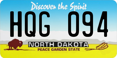 ND license plate HQG094