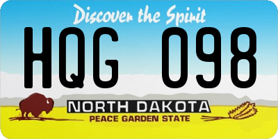 ND license plate HQG098
