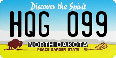 ND license plate HQG099