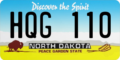 ND license plate HQG110
