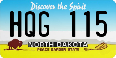 ND license plate HQG115