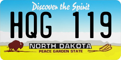 ND license plate HQG119