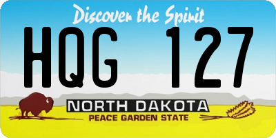 ND license plate HQG127