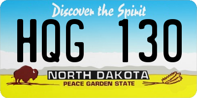 ND license plate HQG130