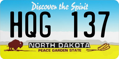 ND license plate HQG137