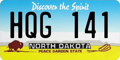 ND license plate HQG141