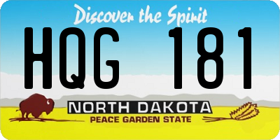 ND license plate HQG181