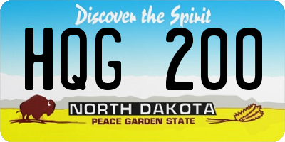 ND license plate HQG200